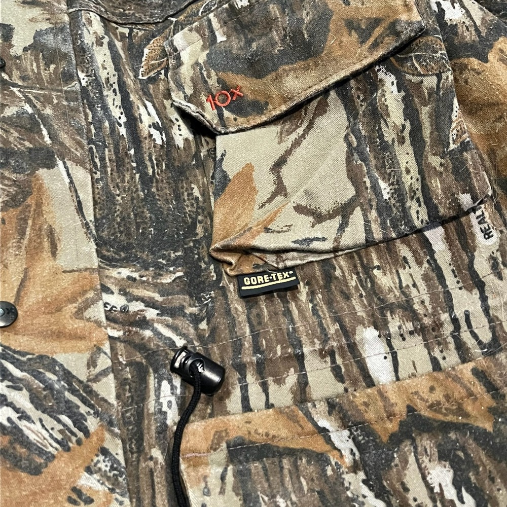 VTG 10X Gore Tex Rainwear Camo Hunt Real Tree Bark‎ Woodland Jacket XL-Tall USA- - Picture 4 of 12